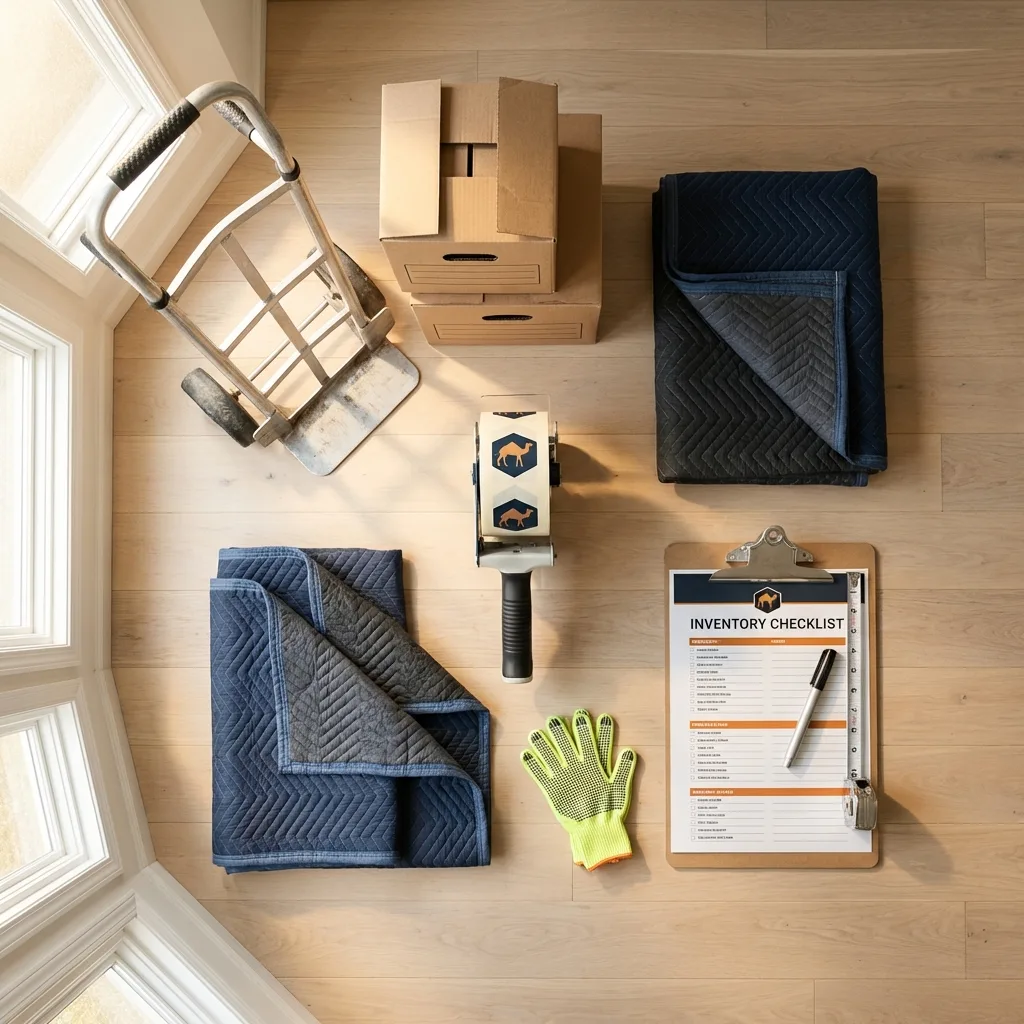 Professional moving supplies and packing materials layout for Sainte Genevieve residential relocations
